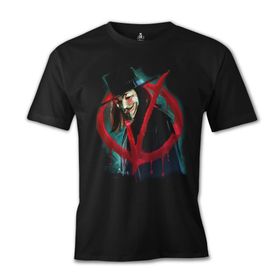 Lord T-Shirt ES-1368 Siyah V For Vendetta Give Him A Mask Erkek T-shirt