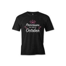 Lord T-Shirt ES-1389 Siyah Princess Born İn October Heart Erkek T-shirt