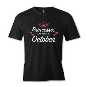 Lord T-Shirt ES-1389 Siyah Princess Born İn October Heart Erkek T-shirt