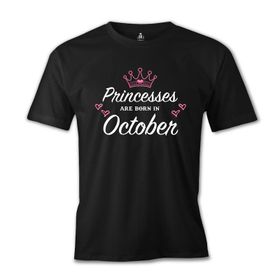 Lord T-Shirt ES-1389 Siyah Princess Born İn October Heart Erkek T-shirt