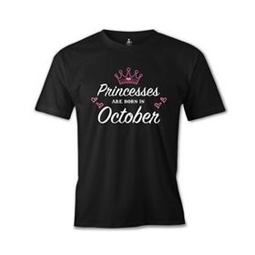 Lord T-Shirt ES-1389 Siyah Princess Born İn October Heart Erkek T-shirt