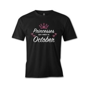 Lord T-Shirt ES-1389 Siyah Princess Born İn October Heart Erkek T-shirt