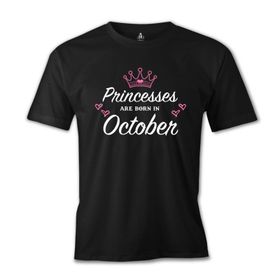 Lord T-Shirt ES-1389 Siyah Princess Born İn October Heart Erkek T-shirt