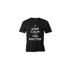 Lord T-Shirt ES-1522 Keep Calm I Am The Doctor Siyah Erkek T-Shirt