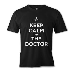 Lord T-Shirt ES-1522 Keep Calm I Am The Doctor Siyah Erkek T-Shirt