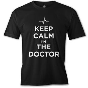 Lord T-Shirt ES-1522 Keep Calm I Am The Doctor Siyah Erkek T-Shirt