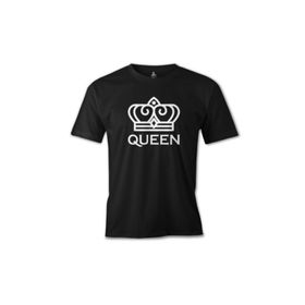 Lord T-Shirt ES-1532 King And Queen Queen Siyah Erkek T-Shirt