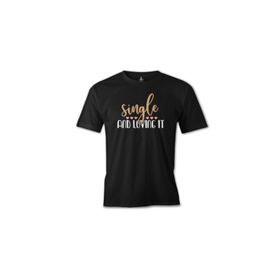 Lord T-Shirt ES-1544 Single And Loving It Siyah Erkek T-Shirt