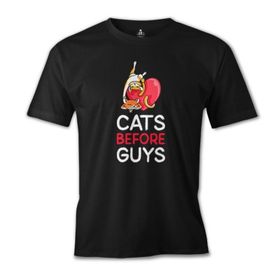 Lord T-Shirt ES-1545 Cats Before Guys Siyah Erkek T-Shirt