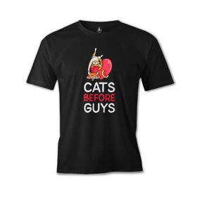 Lord T-Shirt ES-1545 Cats Before Guys Siyah Erkek T-Shirt
