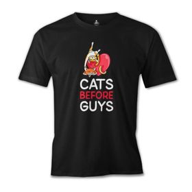 Lord T-Shirt ES-1545 Cats Before Guys Siyah Erkek T-Shirt