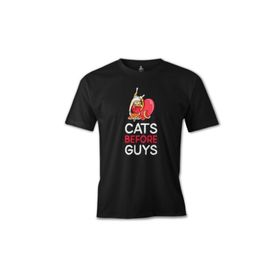 Lord T-Shirt ES-1545 Cats Before Guys Siyah Erkek T-Shirt