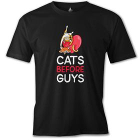 Lord T-Shirt ES-1545 Cats Before Guys Siyah Erkek T-Shirt