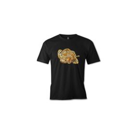Lord T-Shirt ES-1555 Kaplan Look Siyah Erkek T-Shirt