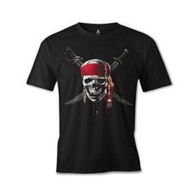 Lord T-Shirt ES-160 Siyah Pirates Of Caribbean Kurukafa Erkek T-shirt