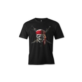 Lord T-Shirt ES-160 Siyah Pirates Of Caribbean Kurukafa Erkek T-shirt