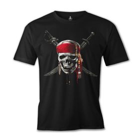 Lord T-Shirt ES-160 Siyah Pirates Of Caribbean Kurukafa Erkek T-shirt