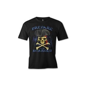 Lord T-Shirt ES-161 Siyah All Seas Pirate Kurukafa Erkek T-shirt