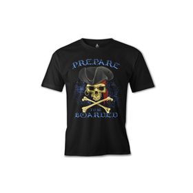 Lord T-Shirt ES-161 Siyah All Seas Pirate Kurukafa Erkek T-shirt