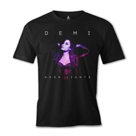 Lord T-Shirt ES-436 Siyah Demi Lovato Neon Lights Erkek T-shirt