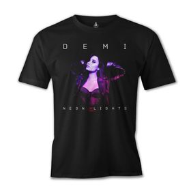 Lord T-Shirt ES-436 Siyah Demi Lovato Neon Lights Erkek T-shirt