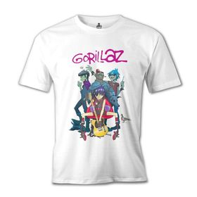 Lord T-Shirt Gorillaz - Band Beyaz Erkek T-shirt