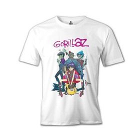 Lord T-Shirt Gorillaz - Band Beyaz Erkek T-shirt
