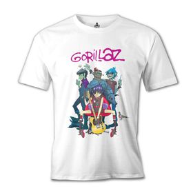Lord T-Shirt Gorillaz - Band Beyaz Erkek T-shirt