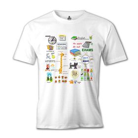 Lord T-Shirt İngilizce Sınavlar Beyaz Erkek T-shirt