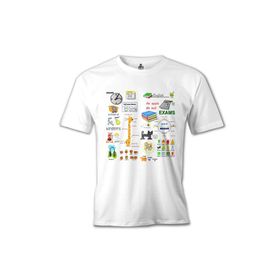 Lord T-Shirt İngilizce Sınavlar Beyaz Erkek T-shirt