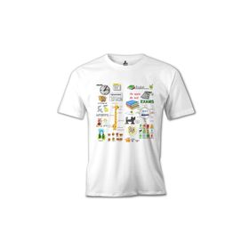 Lord T-Shirt İngilizce Sınavlar Beyaz Erkek T-shirt