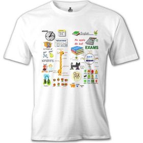 Lord T-Shirt İngilizce Sınavlar Beyaz Erkek T-shirt