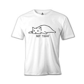 Lord T-Shirt Kedi - Not Today! Beyaz Erkek T-shirt