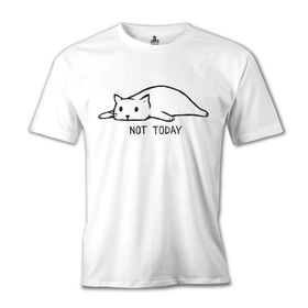 Lord T-Shirt Kedi - Not Today! Beyaz Erkek T-shirt