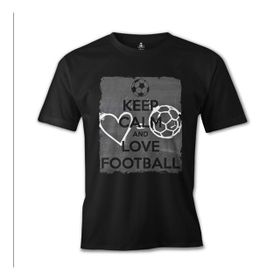 Lord T-Shirt Keep Calm and Love Football Siyah Erkek T-shirt