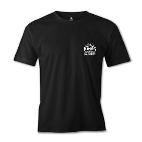 Lord T-Shirt Kings Born in October - Logo Siyah Erkek T-shirt