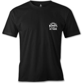 Lord T-Shirt Kings Born in October - Logo Siyah Erkek T-shirt