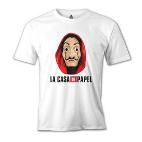 Lord T-Shirt La Casa De Papel Dali Mask Beyaz Erkek T-Shirt
