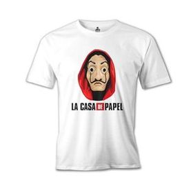 Lord T-Shirt La Casa De Papel Dali Mask Beyaz Erkek T-Shirt