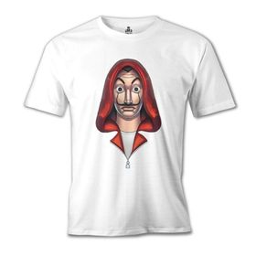 Lord T-Shirt La Casa De Papel The Mask Beyaz Erkek T-Shirt