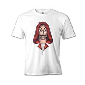 Lord T-Shirt La Casa De Papel The Mask Beyaz Erkek T-Shirt