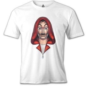 Lord T-Shirt La Casa De Papel The Mask Beyaz Erkek T-Shirt