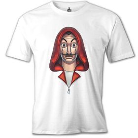 Lord T-Shirt La Casa De Papel The Mask Beyaz Erkek T-Shirt