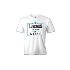 Lord T-Shirt Legends Born In March Beyaz Erkek T-Shirt
