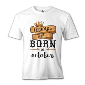 Lord T-Shirt Legends Born in October - Edict Beyaz Erkek T-shirt
