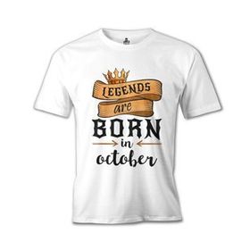 Lord T-Shirt Legends Born in October - Edict Beyaz Erkek T-shirt