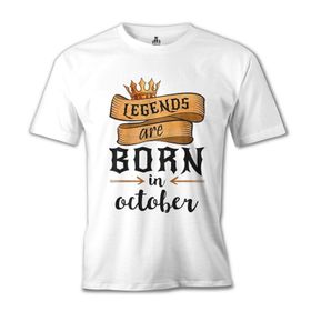 Lord T-Shirt Legends Born in October - Edict Beyaz Erkek T-shirt