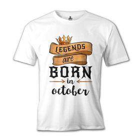 Lord T-Shirt Legends Born in October - Edict Beyaz Erkek T-shirt