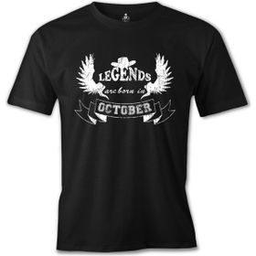 Lord T-Shirt Legends Born in October - Hat Siyah Erkek T-shirt