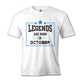 Lord T-Shirt Legends Born in October - Star Beyaz Erkek T-shirt